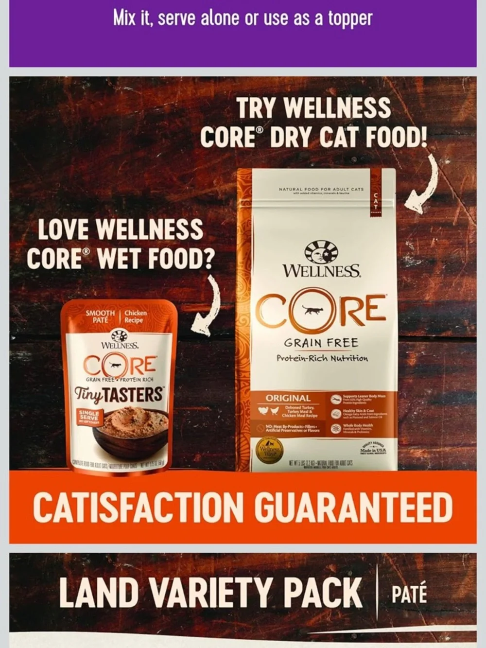 Wellness CORE Tiny Tasters Pate Variety Pack Adult Wet Cat Food 9 pouches